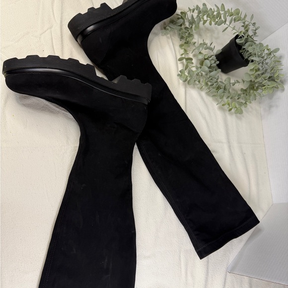 Nila and Nila Shoes - Nila Nila Italy Black Over The Knee Boots Chunky Platform EU41